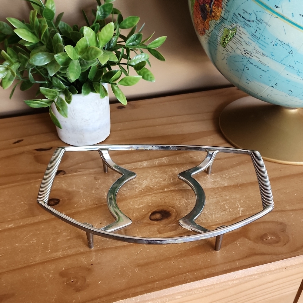 Vintage Corning Ware Casserole Trivet Chrome Cradle